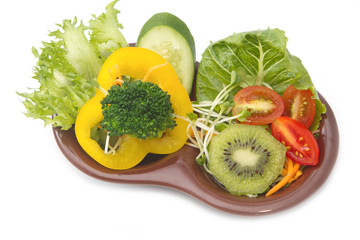 fusion food, fruit and vegetable salad