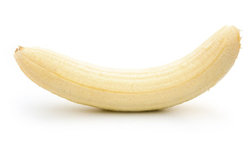 unskin banana isolated on white with clipping path