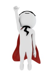 Fototapeta premium 3d super stylish hero with red cape and wearing mask