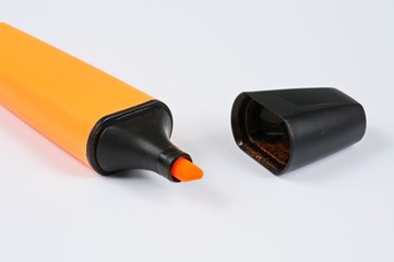 Orange highlighter pen © Arena Photo UK