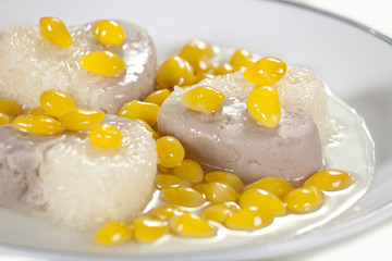 Chinese dessert,Chinese sticky rice with ginkgo in sweet syrup