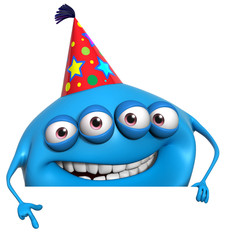 3d cartoon birthday monster