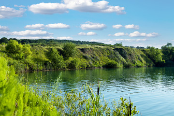 Picturesque forest and the river