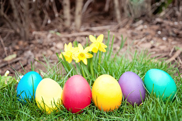 Easter Eggs in a row