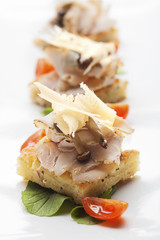 Crostini di focaccia, Italian Fine Dining Appetizer