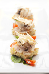 Crostini di focaccia, Italian Fine Dining Appetizer