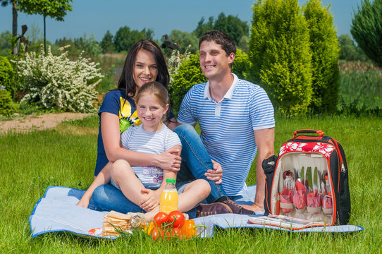 Family picnicking