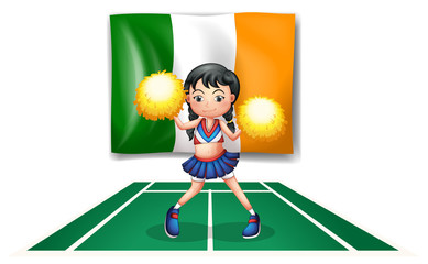 Fototapeta premium The flag of Ireland and the cheerdancer