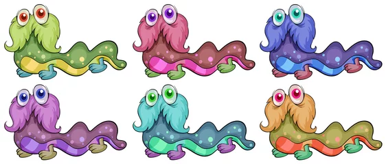 Selbstklebende Fototapeten Sechs wurmartige Monster © GraphicsRF