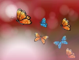 Crédence de cuisine en verre imprimé Papillon Un papier avec des papillons