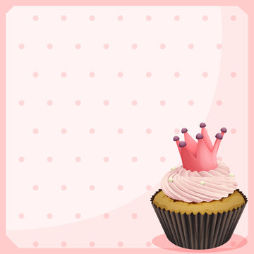 A blank paper with a cupcake