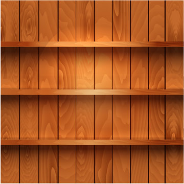 Realistic Wooden Shelves