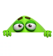 Printed kitchen splashbacks Sweet Monsters 3d cartoon cute green monster