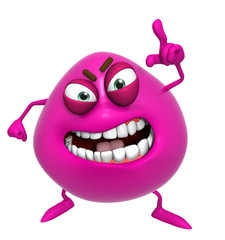 3d cartoon cute pink monster