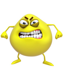 3d cartoon cute yellow monster