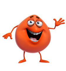 Fototapeta premium 3d cartoon cute red monster