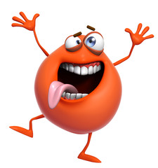 3d cartoon cute red monster