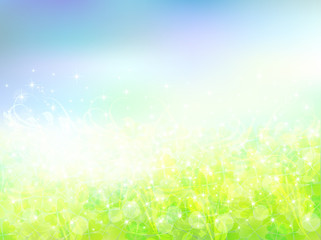 Obraz premium 背景 風景 クローバー 空