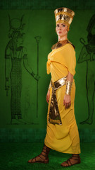 Egyptian woman in costume of the Pharaoh