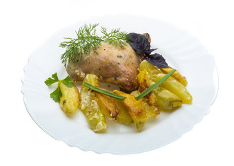 Fried chicken with potato