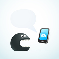 monster talking on the phone
