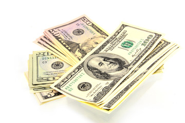 dollars isolated on white background