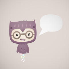 abstract baby dressed as an owl