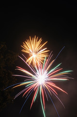 fireworks in the night sky