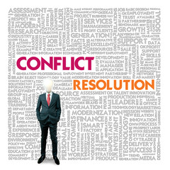 Business word cloud for business and finance concept, Conflict M