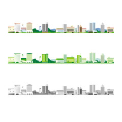 建物の見える横長風景