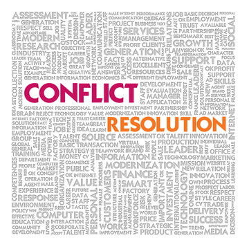 Business word cloud for business and finance concept, Conflict M