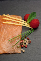 Carpaccio di salmone affumicato