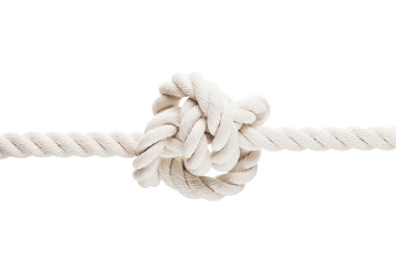 Tied knot on rope or spring - obrazy, fototapety, plakaty