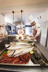 Interior of a restaurant kitchen