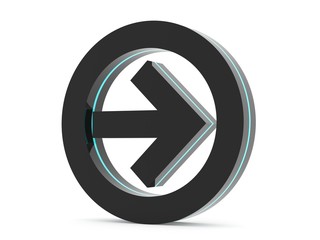 Black arrow in circle