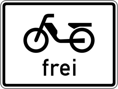 Zusatzzeichen Mofas frei