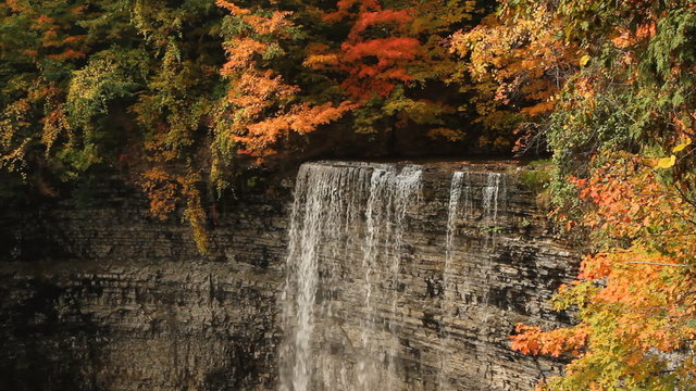 Autumn at Tews Waterfall in Dundas, Ontario.