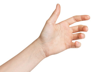 female teen hand to hold gadget