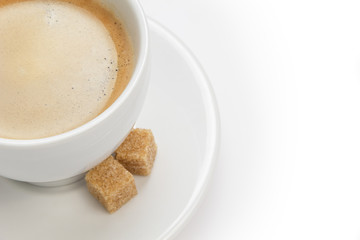 cup of espresso with cane sugar