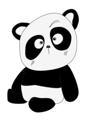 Panda cartoon isolated on white background