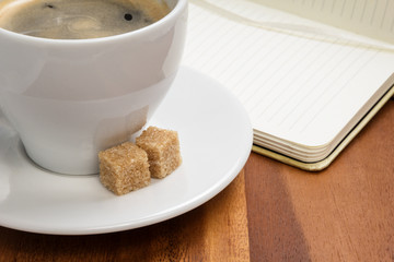 cup of espresso with cane sugar