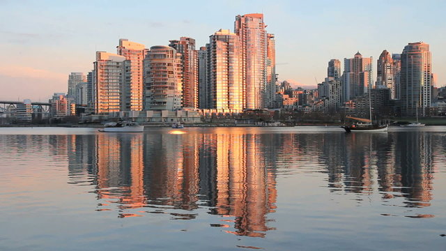 Yaletown, False Creek, Sunrise Reflection