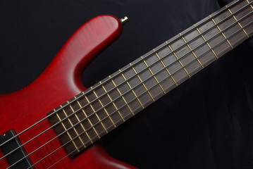Obraz premium Bass guitar with red body