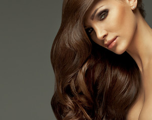 Beautiful girl with long Hair and perfect makeup