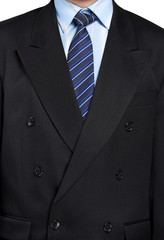 A man in a black suit closeup