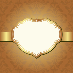 brown background with decorative frame and ornaments