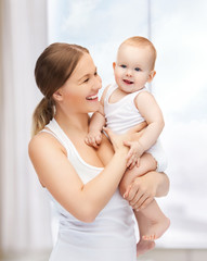 happy mother with adorable baby