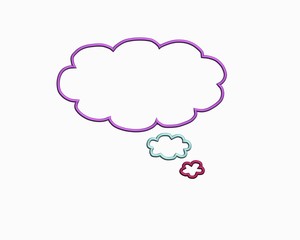 3d colorful comics balloon a over white background, cloud