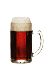 German beer serie, dark beer on white background