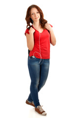 Fototapeta premium Portrait of female student with books